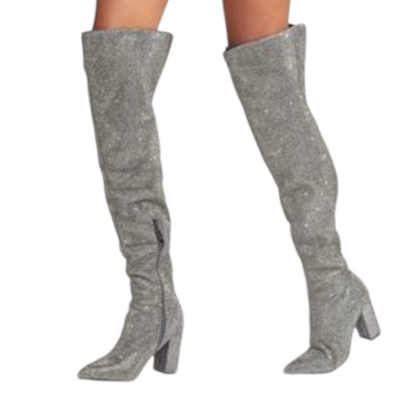 GB Queen-Bee Rhinestone Over The Knee Boots - See Video!! - Picture 7 of 15